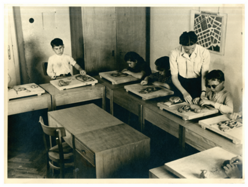 Figure 2-5. Children during a lesson in the Centre for Blind and Partially
Sighted Youth in Ljubljana. All photographs are kept at the Slovenian School Museum in Ljubljana.